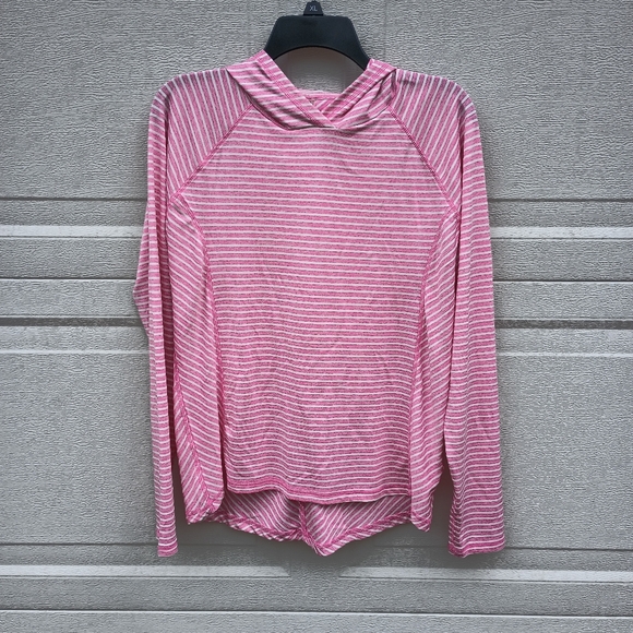 Mia Sport Exercise Pink White Athletic Hoodie Running Walking Top Ladies Sz Med - Picture 1 of 6